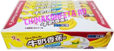 3085/4 Тянучка Goodtaste Sour Banana And Milk (16бл*30шт*16гр)