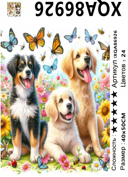 XQA86926 Мозаика 40*50 круг.стразы Под заказ  