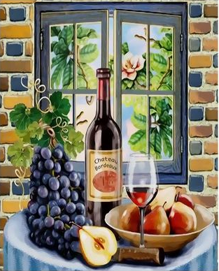 Вино и фрукты на столе