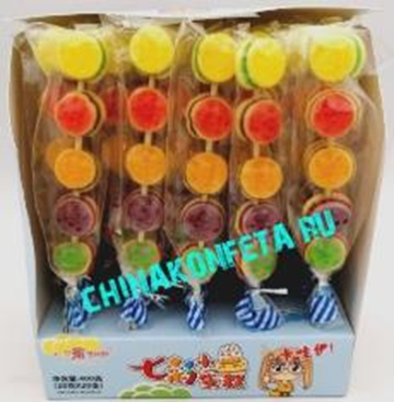 12/1566  Мармелад на палочке  XIAOZUIDUDU БУРГЕР (12бл*20шт*20гр)