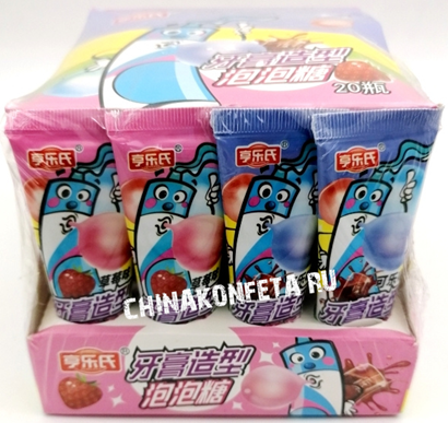 1/6573 Жевательная резинка HENGLESHI клубника/кола (12бл*20шт*22гр)