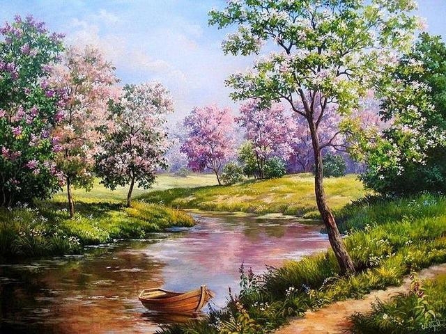 Рисунки весенние пейзажи красивые
