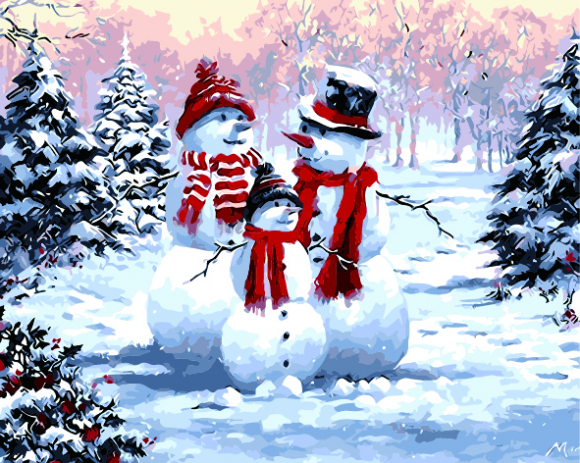 GX 8339 Веселые снеговики ( худ. Ричард Макнейл)