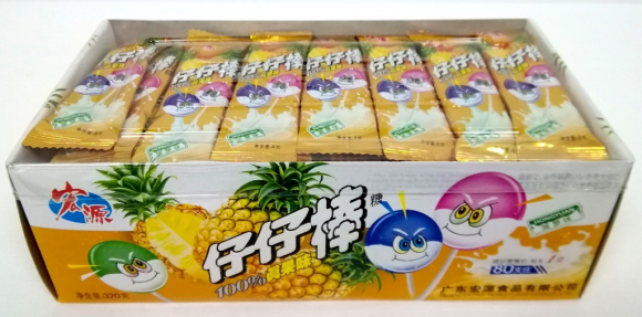 Леденец на палочке Ананас со сливками 100% (24бл*80шт*4гр) Леденец на палочке Ананас со сливками 100% (24бл*80шт*4гр)