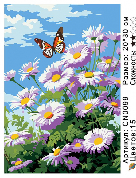 CN0099 Картины по номерам 20*30 цвет.холст 