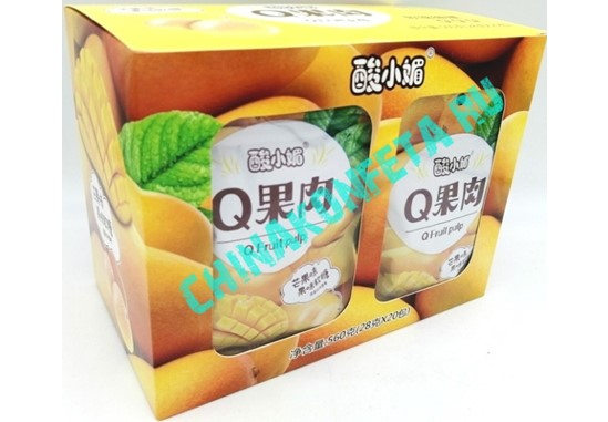 1/2201/1 Мармелад Q Fruit pulp Манго (12бл*20шт*28гр)