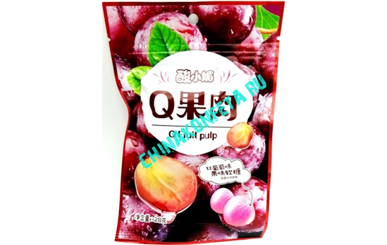 1/2201/3 Мармелад Q Fruit pulp Виноград (12бл*20шт*28гр)