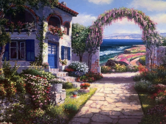 Дом с цветочной аркой
