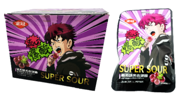 5354 Конфеты SUPER SOUR ВИНОГРАД (12бл*20шт*24гр)