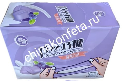 И6414 Конфеты Fruit Milk Sugar ЧЕРНИКА (12бл*20шт*25гр)