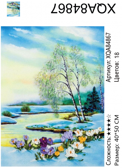 XQA84867 Мозаика 40*50 круг.стразы Под заказ 