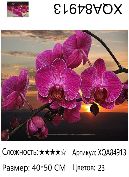 XQA84913 Мозаика 40*50 круг.стразы Под заказ 