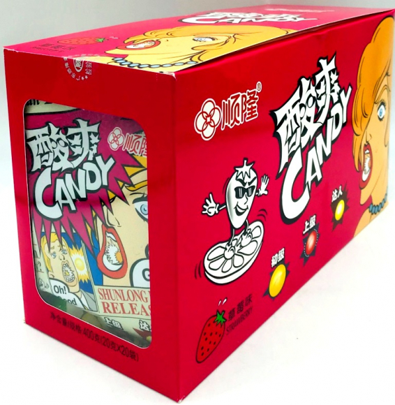 1/4001 Конфеты Shun Long Food КЛУБНИКА (12бл*20шт*26гр)