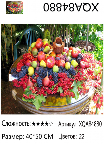 XQA84880 Мозаика 40*50 круг.стразы Под заказ 
