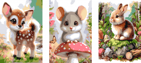 МК02 Набор картин 3шт 20*30 Под заказ  