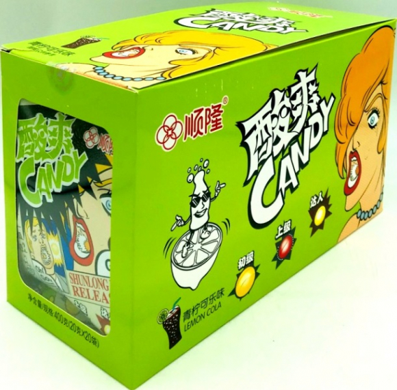 1/4001/3 Конфеты   Shun Long Food  КОЛА ЛИМОН (12бл*20шт*26гр)