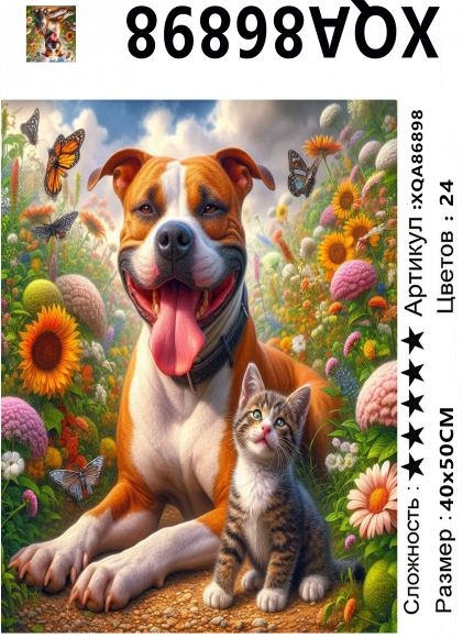 XQA86898 Мозаика 40*50 круг.стразы Под заказ 