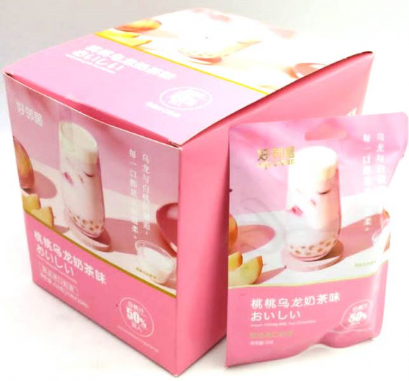 1255 Конфеты Oolong Milk Tea Chocolate ПЕРСИК (12бл*20шт*21гр)