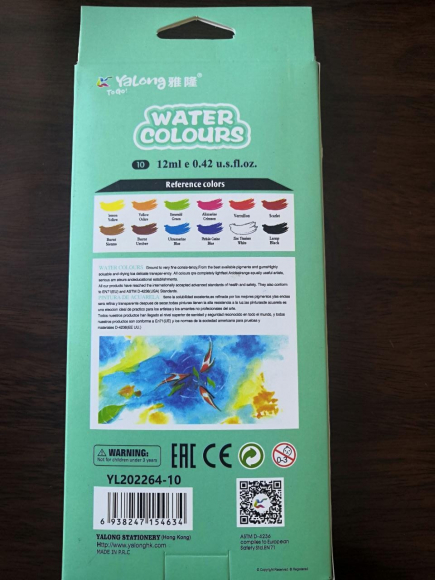 202264-10 Акварельные краски  Pastel 10цв.