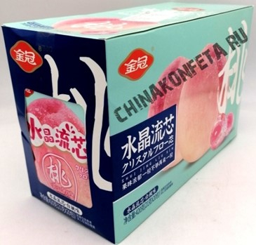 7923  Конфеты SHUI JING LIU XIN ПЕРСИК (12бл*20шт*21гр)