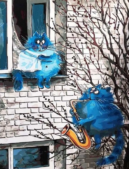 Серенада синего кота (худ. Ирина Зенюк)