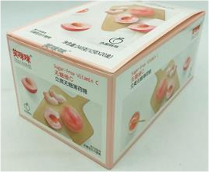 Конфеты SUGAR-FREE Vit/C персик коробочки (16бл*20шт*12гр)
