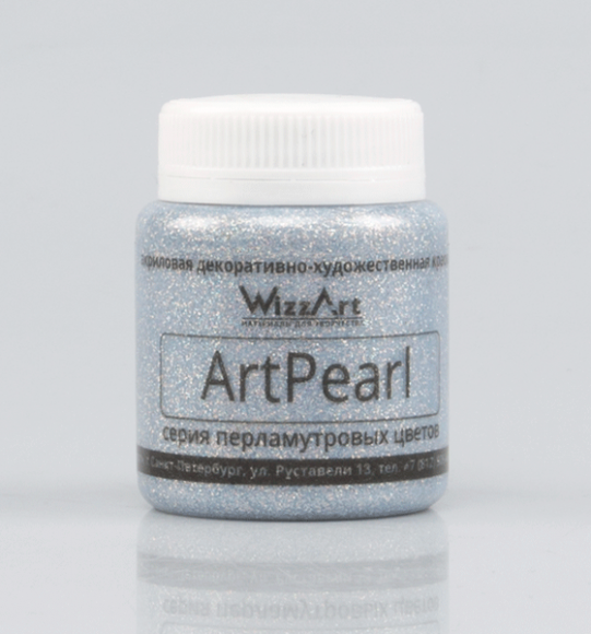 ArtPearl Голографический серебро-Акриловая краска с перламутровыми пигментами, 80мл